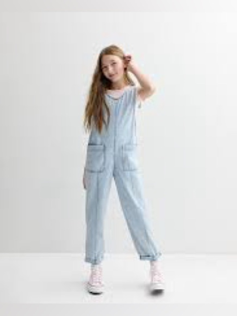 SO® Relaxed Denim Overalls in Regular Size 10 Blue